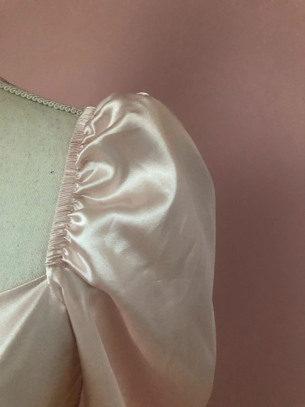Roze satijnen lange mouwen top – photo 2